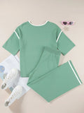 Trim T-Shirt and Drawstring Pants Set DJPT