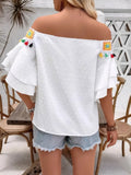 Dot Off-Shoulder Blouse DJPT