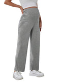 Solid Color Pockets Over The Belly Comfy Loose Wide Leg Cozy Casual Daily Trousers Maternity Yoga Workout Pants Maternity
