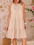 Hem Lace Sleeveless Dress DJPT