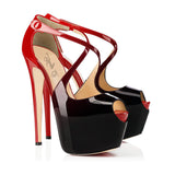 Sandals Women's Shoes Fish Mouth Waterproof Table Gradient Color Original Single Handmade Fine And Hate Sky High Multi-Color High Quality Shoes