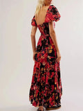 Sweetheart Neck Puff Sleeve Maxi Dress DJPT