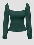 Square Neck Balloon Sleeve Blouse DJPT