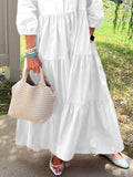 Size Tiered Button-Front Maxi Shirt Dress Plus Size DJPT
