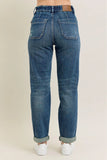 Blue Full Size HW Vintage Wash Jeans w/ Drawstring Plus Size DJPT