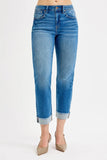 Full Size High Rise Boyfriend Fit Ankle Jeans Plus SIze DJPT