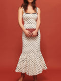 Dot Sweetheart Neckline Maxi Dress DJPT