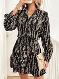 Print Long Sleeve Mini Dress DJPT