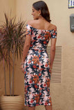 Off-Shoulder Split Dress DJPT