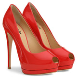 Heel Waterproof Table Fish Mouth High Heels Mirror Gold And Silver Red Black Patent Leather Single Shoes Chengdu High Quality Shoes