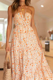 Halter Neck Tiered Maxi Dress DJPT