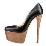 Women's Round Head Waterproof Table Ultra-High Heel Shoes Large-Size Single Shoes Sexy Platform Heels High Quality Shoes