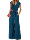 Front Top and Wide Leg Pants Set DJPT