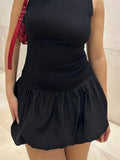 Bubble Hem Sleeveless Mini Dress DJPT