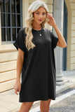 Neck Rolled Short Sleeve Tee Dress DJPT
