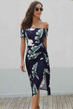 Off-Shoulder Split Dress DJPT