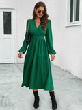 Neck Long Sleeve Midi Dress DJPT