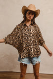 Leopard Prints Overseized Short Sleeves Top DJPT