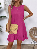 Hem Round Neck Sleeveless Dress DJPT