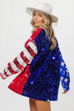 American Flag Sequin Snap Down Shirt DJPT
