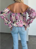 Off-Shoulder Flounce Sleeve Blouse DJPT