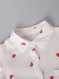 Heart Print Shirt and Shorts Set DJPT