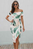 Off-Shoulder Split Dress DJPT