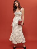 Dot Sweetheart Neckline Maxi Dress DJPT