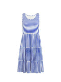 Striped Tiered Ruffle Tank Dress DJPT