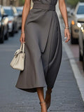 Neck Sleeveless Midi Dress DJPT