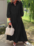 Size Tiered Button-Front Maxi Shirt Dress Plus Size DJPT