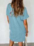 Round Neck Short Sleeve Mini Dress DJPT