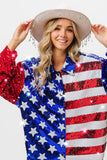 Velvet Sequin American Flag Shirt DJPT