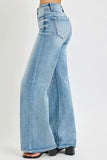 Full Size Mid Rise Wide Jeans with Front Patch Pocket Plus Size DJPT