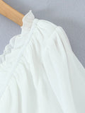 V-Neck Puff Sleeve Blouse DJPT