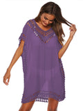 V-Neck Short Sleeve Cover-Up DJPT