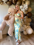 Flowers Sweetheart Neckline Cute Maternity Maxi Dress Maternity