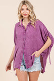 Mineral Wash Loose Fit Button Down Shirt DJPT