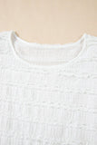 Lace Trim Bubble Sleeve Blouse DJPT