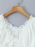 V-Neck Puff Sleeve Blouse DJPT