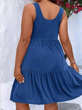 Size Tiered Scoop Neck Tank Dress DJPT