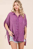 Mineral Wash Loose Fit Button Down Shirt DJPT