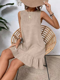 Hem Round Neck Sleeveless Dress DJPT