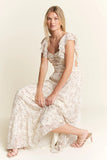 By Jane Full Size Ruffle Sleeve Tiered Maxi Dress Plus Size DJPT