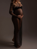 Black Tulle Pregnancy Dress Grenadine Sheer?Maternity?Photoshoot Dress Maternity