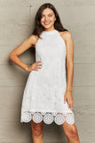 Lace Round Neck Sleeveless Dress DJPT