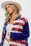 Velvet Sequin American Flag Shirt DJPT