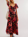Sweetheart Neck Puff Sleeve Maxi Dress DJPT