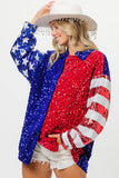 American Flag Sequin Snap Down Shirt DJPT