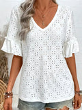 V-Neck Half Sleeve Blouse DJPT